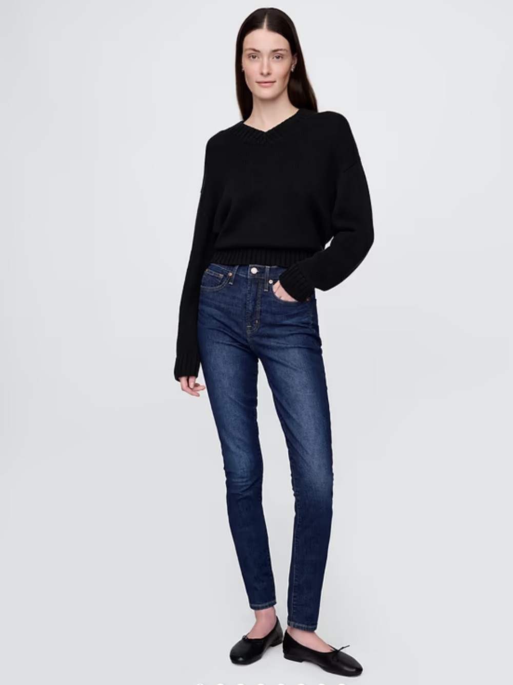 GAP True Skinny High Rise Leggings Jeggings Denim Whiskered Jeans Blue 32 14 L